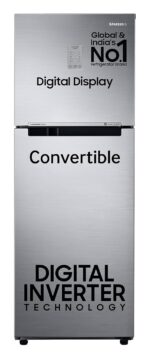 Samsung 236 L 3 Star Convertible Digital Inverter Frost-Free Double Door Refrigerator (Black Matt