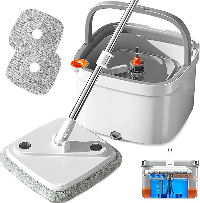 EVVIX Mop and Buckets Sets,New Rotation Drive Water-Saving mops,Sewage Separation Self Clean