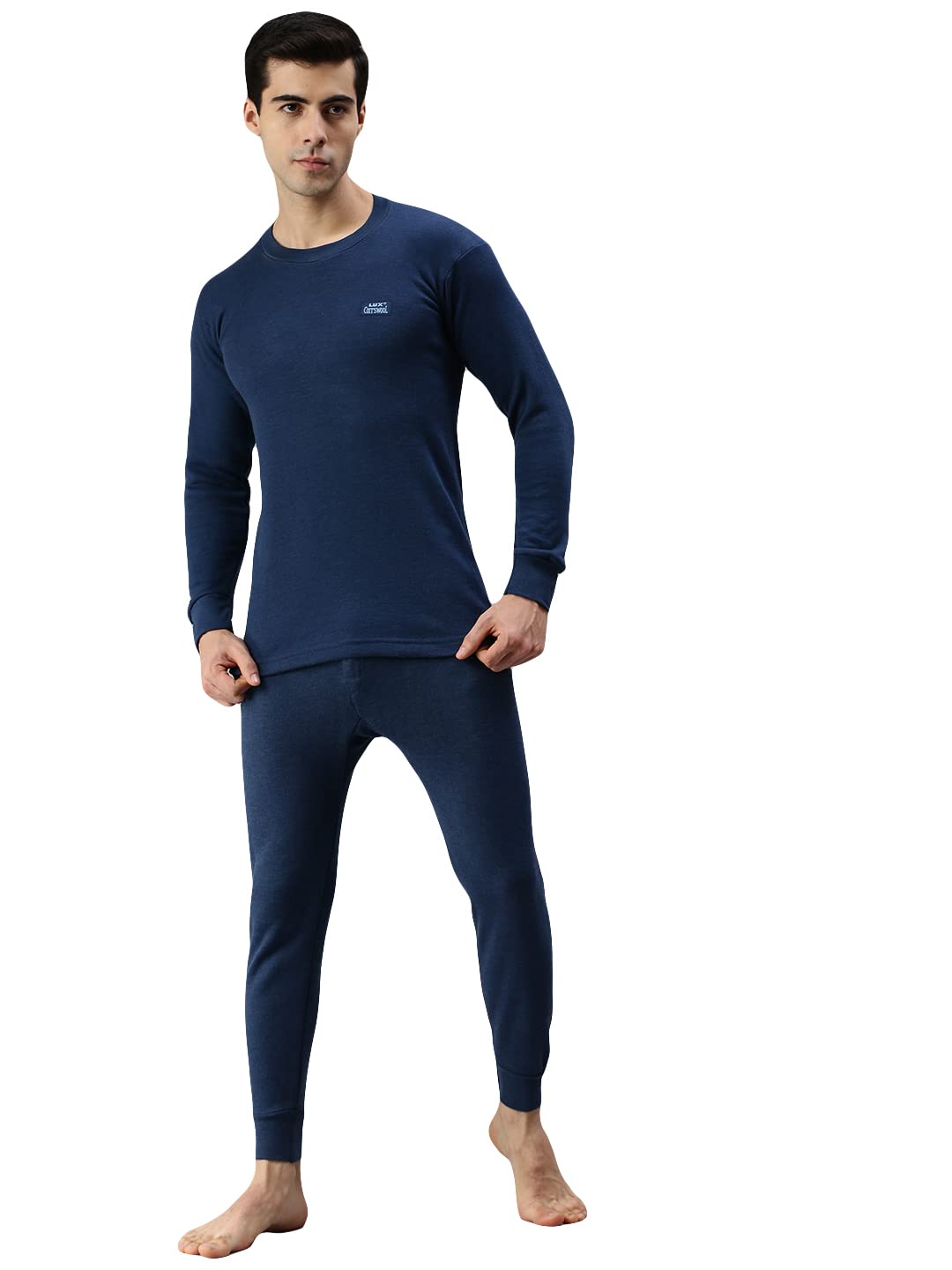 Namo Bite Lux Cottswool Men's Cotton Thermal Set (95, Blue) Lux Cottswool Men’s Cotton Thermal Set