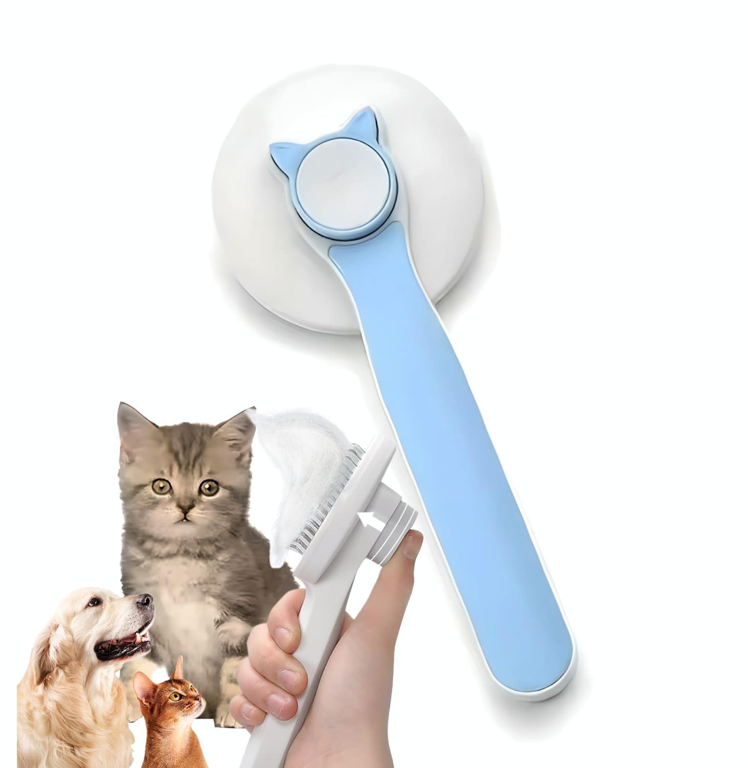 PetVogue Grooming & Cleaning Thin Slicker Brush for Dogs & Self Clean