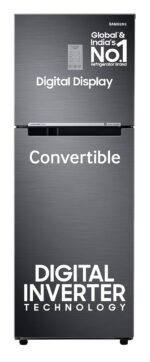 Samsung 236 L 3 Star Convertible Digital Inverter Frost-Free Double Door Refrigerator (Black Matt