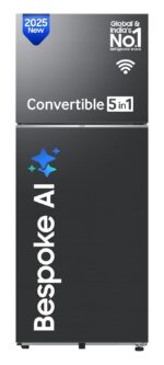 Samsung 236 L 3 Star Convertible Digital Inverter Frost-Free Double Door Refrigerator (Black Matt