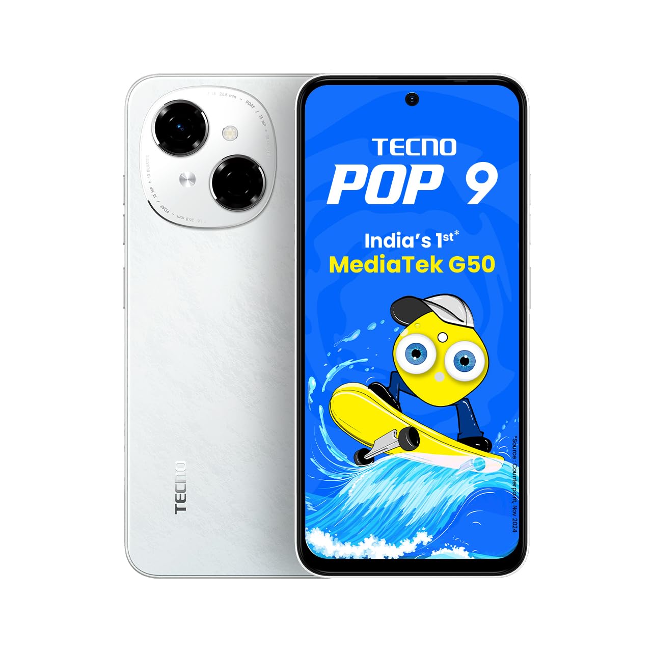 Tecno POP 9 (Glittery White, 3GB+64GB) |India's 1st Mediatek G50 realme NARZO N61