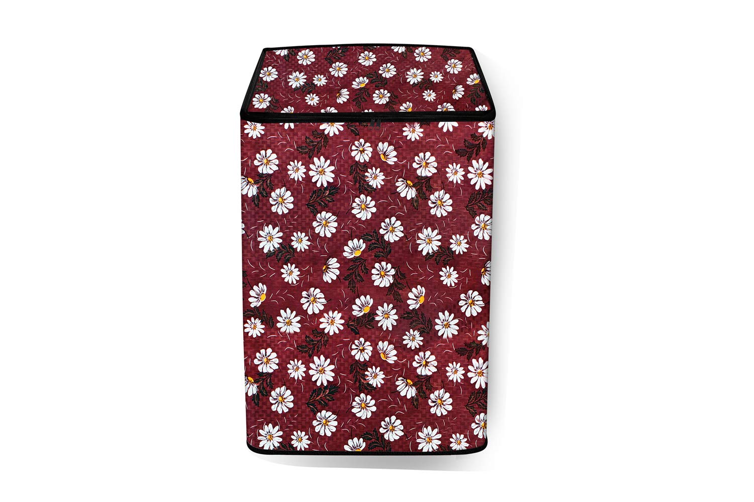 The Furnishing Tree Washing Machine Cover Floral Pattern Red Base Whirlpool 7 Kg 5 Star Royal Fully-Automatic Top Load Washing Machine