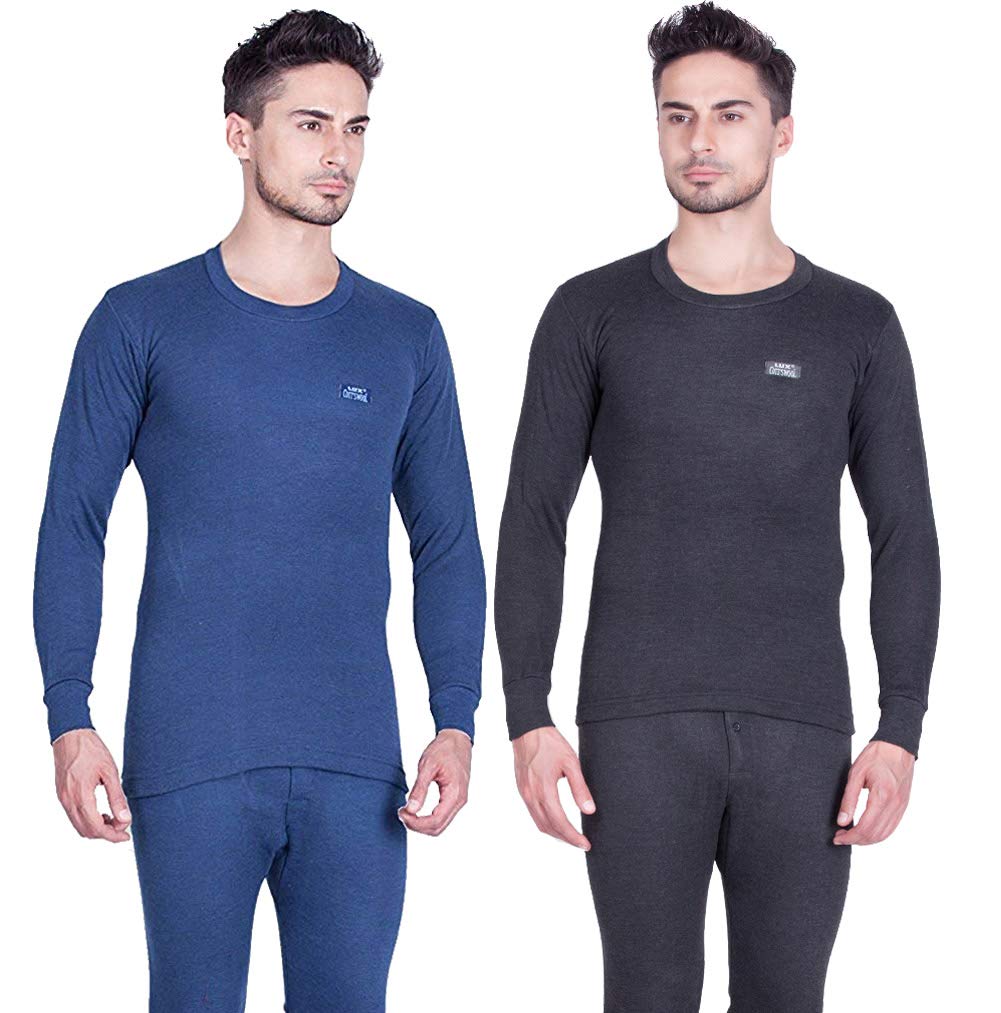 Lux Cottswool Men Round Neck Full Sleeves Upper Thermal - Lux Cottswool Men’s Cotton Thermal Set