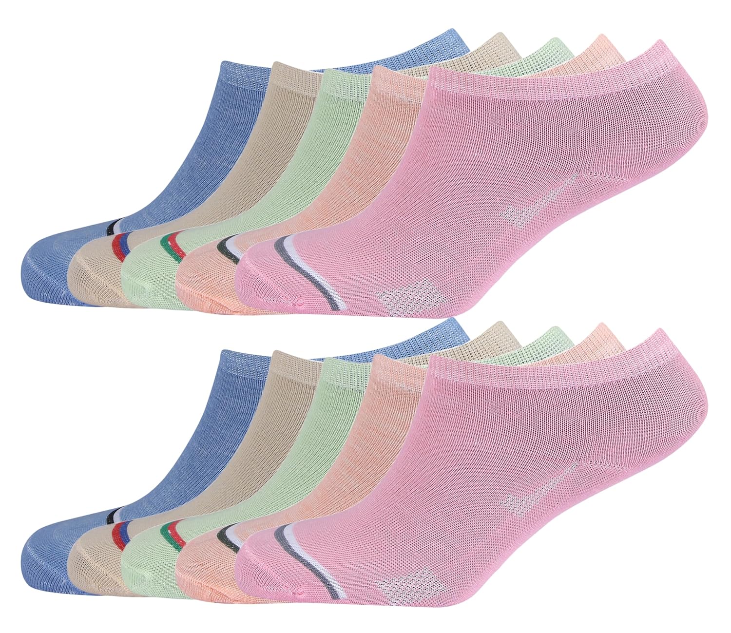 SJeware Women Ankle Socks Low Cut Thin Sock Lightweight Pastal SJeware 12 Pairs Solid Cotton Ankle Length Socks