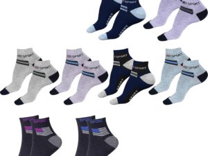 SJeware 12 Pairs Solid Cotton Ankle Length Socks