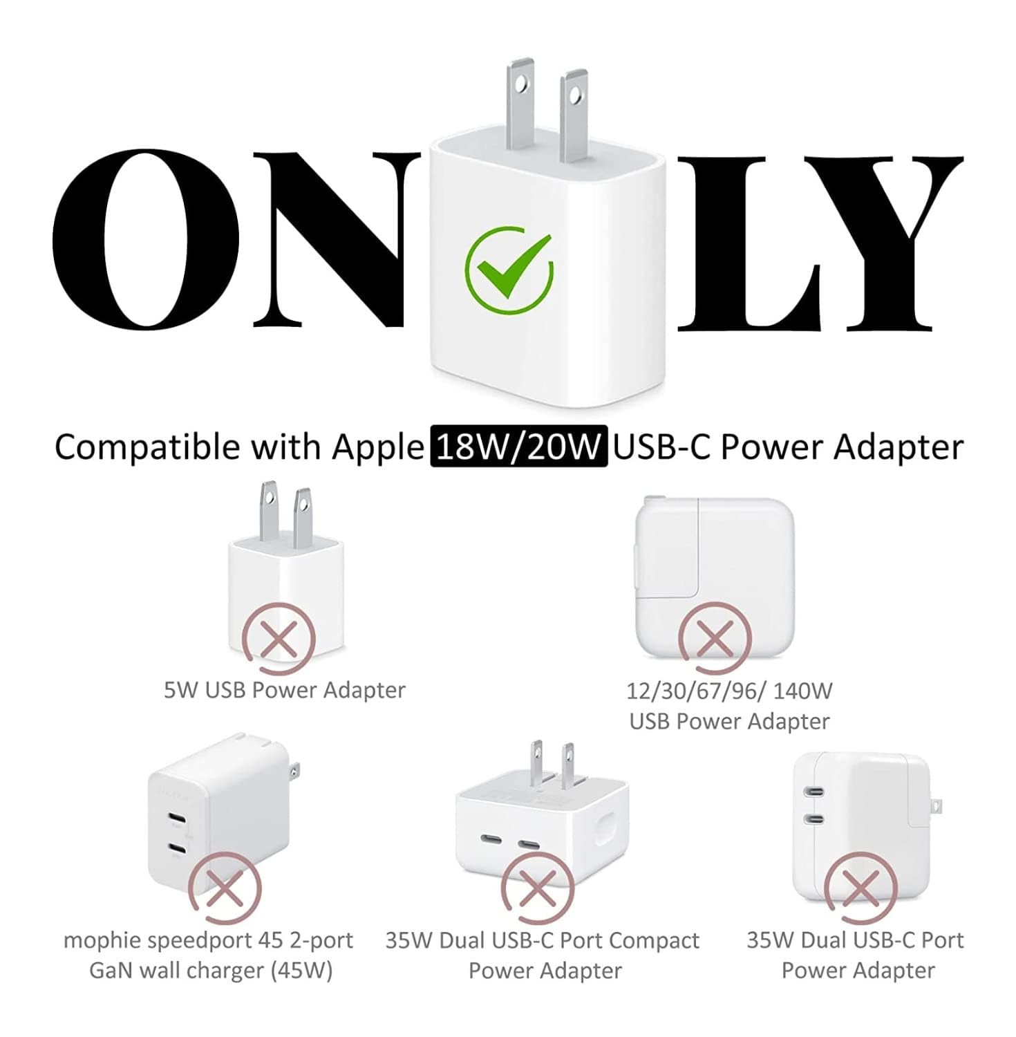 Like Star Protective Casee Cover 4in1 Compatible with Apple 20W/18W Apple 20W USB-C Power Adapter