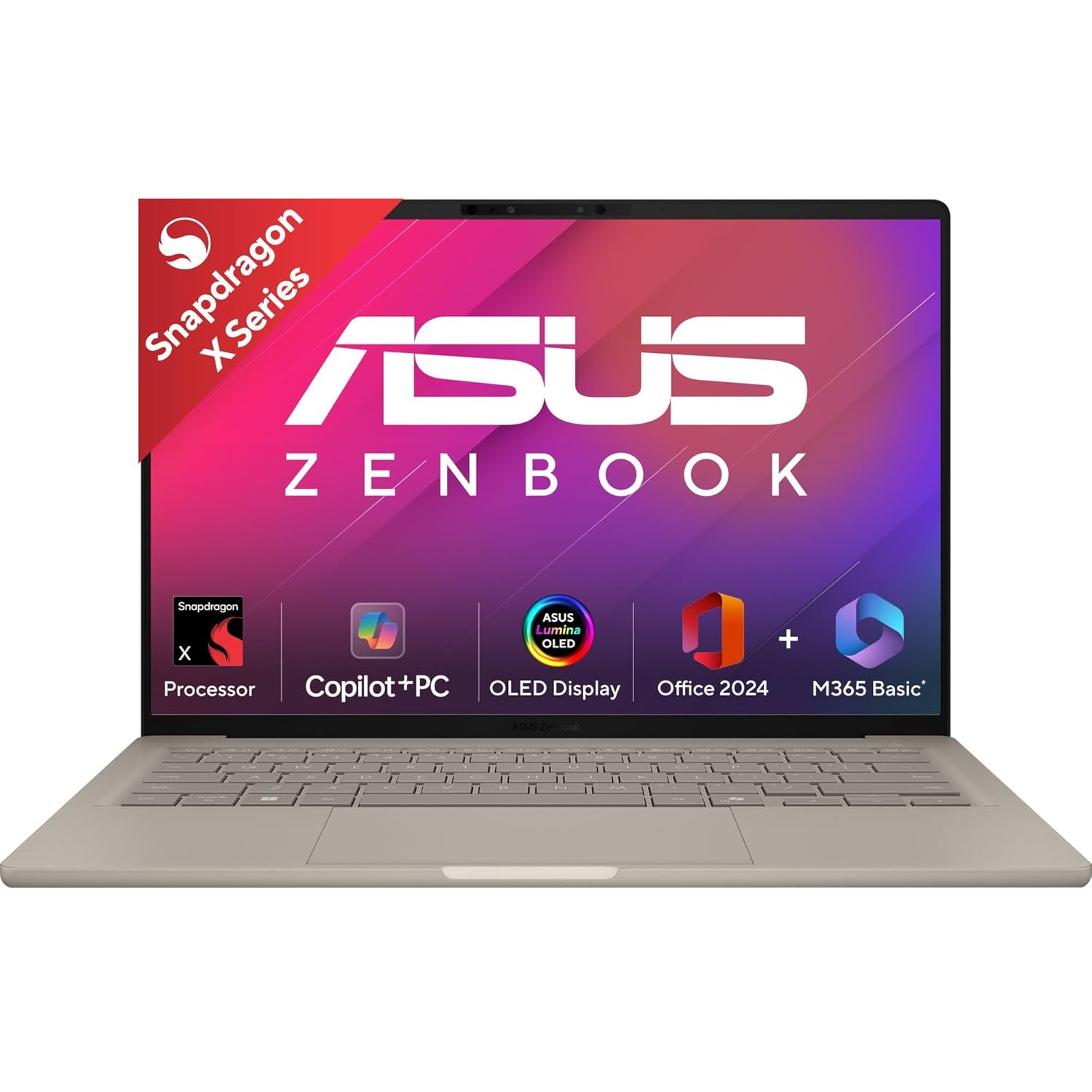 ASUS Zenbook A14 OLED (2025),Qualcomm Snapdragon X, Copilot+PC, 0.9kg Light-Weight, Apple M4