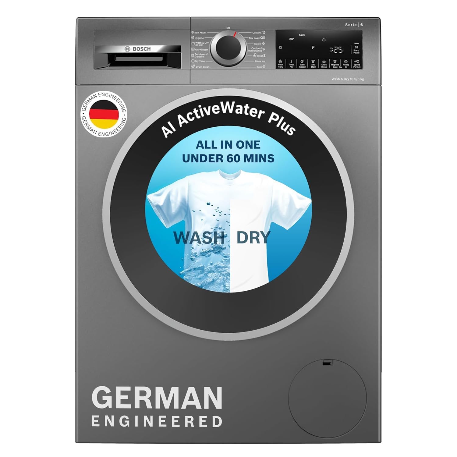 Bosch 10.5/6 KG Inverter Fully Automatic Front Load Washer Dryer Bosch 7 Kg 5 Star Fully-Automatic Front Load Washing Machine
