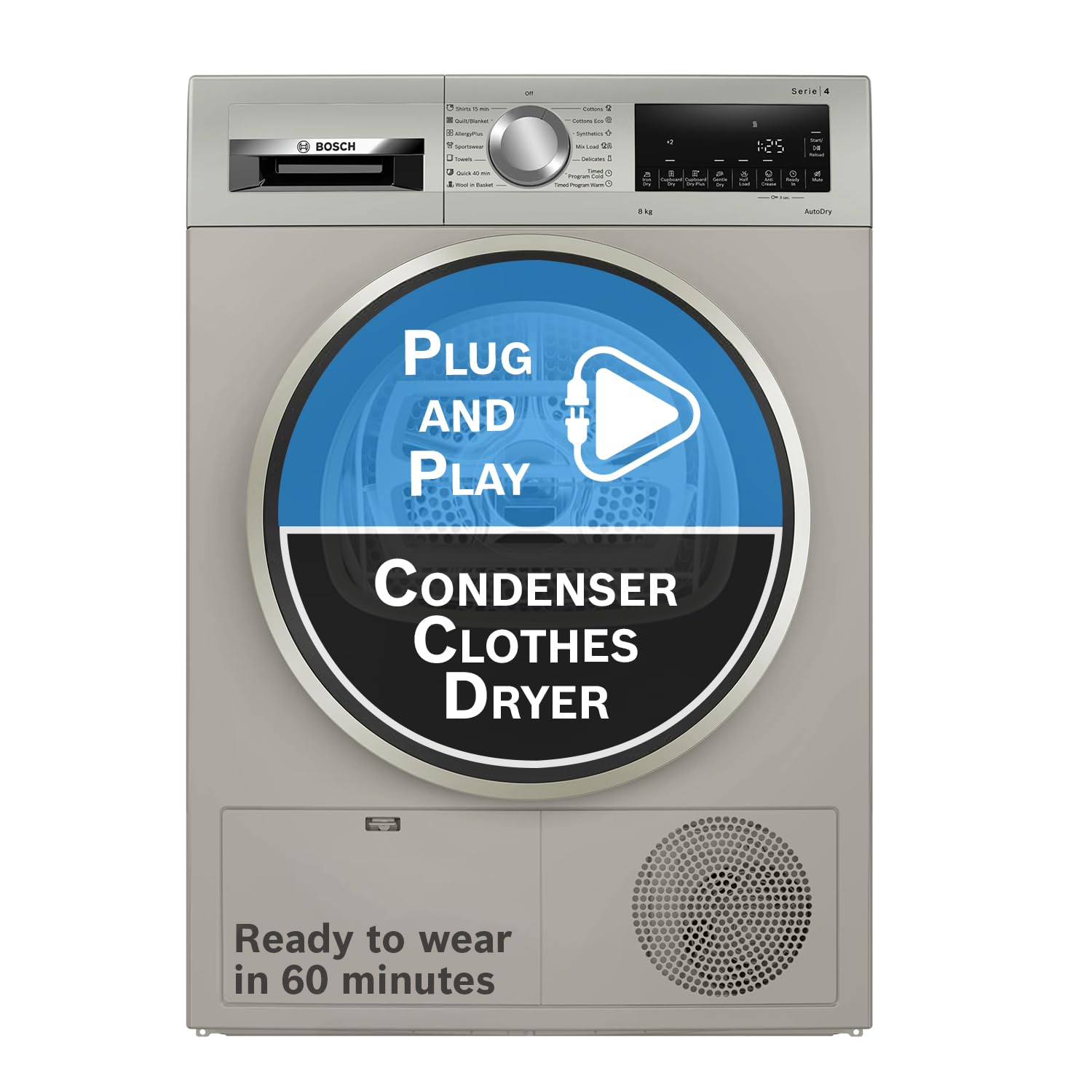 Bosch 8 kg Fully Automatic Front Load Condenser Tumble Dryer Bosch 8 Kg 5 Star Fully-Automatic Front Load Washing Machine