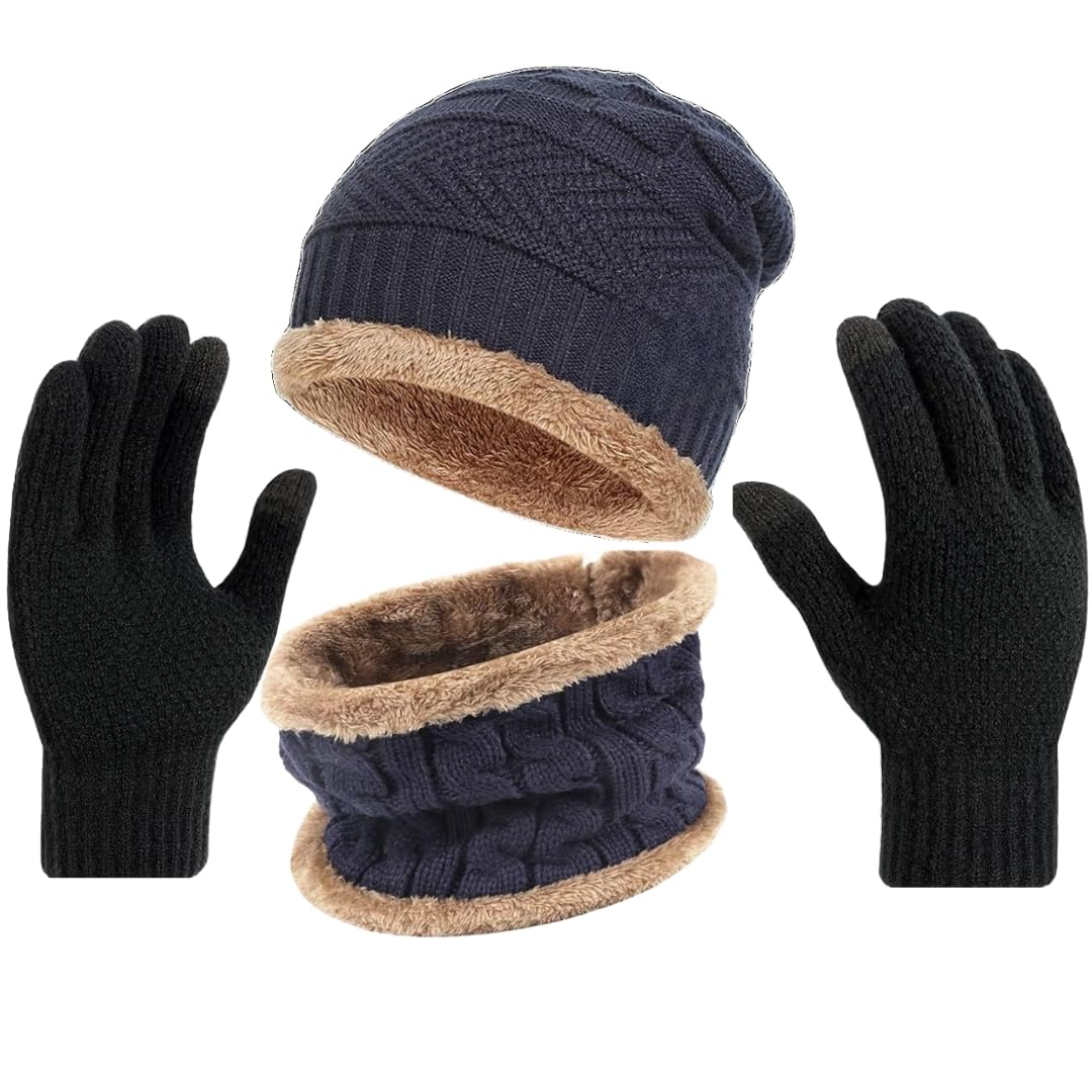 CULT OF CLOTHES Woolen Winter Cap for Men & Women Boldfit Winter Cap Set