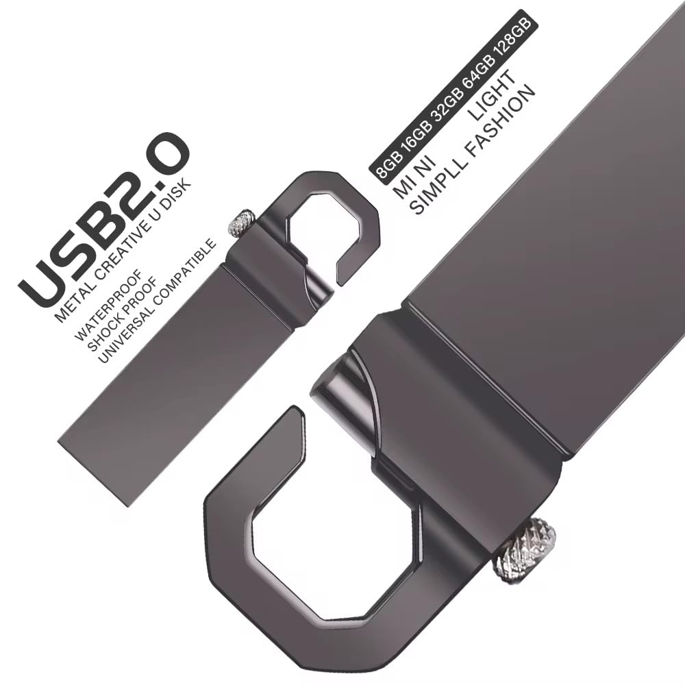 CleverlyGifted® 16GB Metal USB Flash Drive with Hook Design | 16GB