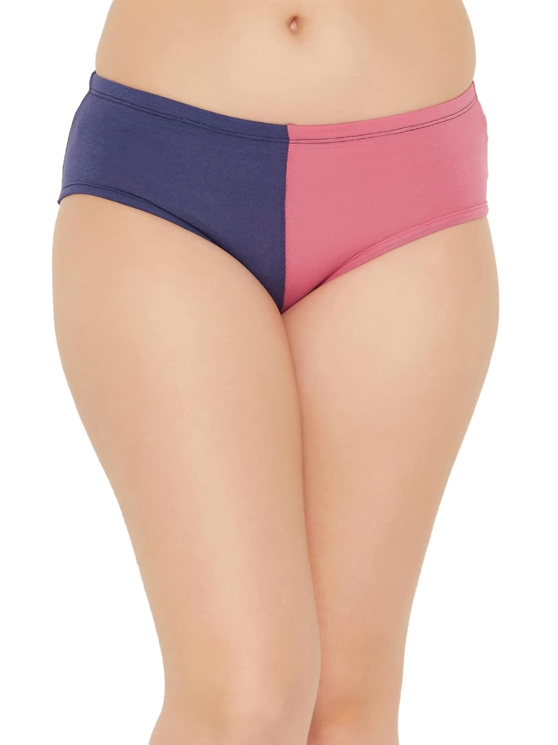 Clovia Women's Cotton Mid Waist Colourblocked Hipster Panty with Inner Jockey Women Cotton Hipster Brief (Pack of 3)