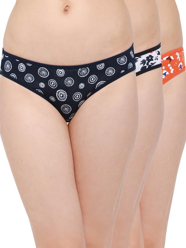 Clovia Women's Cotton Pack of 3 Low Waist Print Bikini Jockey Women Cotton Hipster Brief (Pack of 3)