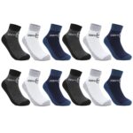 SJeware 12 Pairs Solid Cotton Ankle Length Socks