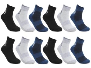 SJeware 12 Pairs Solid Cotton Ankle Length Socks