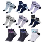 SJeware 12 Pairs Solid Cotton Ankle Length Socks