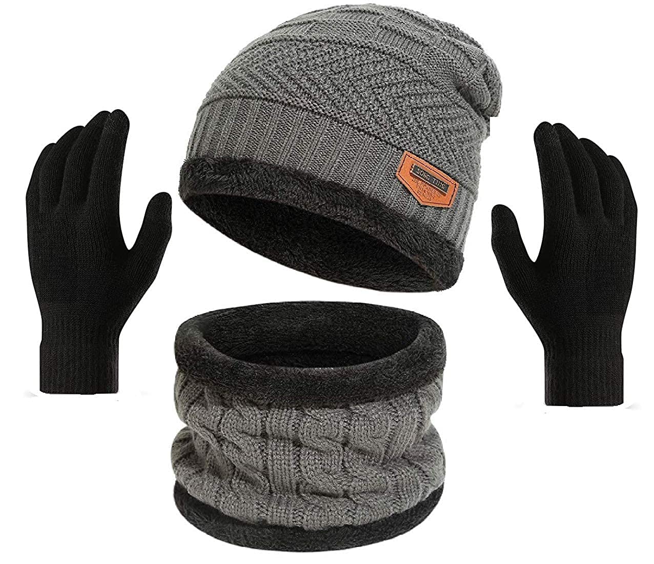 DIGITAL SHOPEE Winter Warm Winter Wear Set and Woolen Knitted Boldfit Winter Cap Set