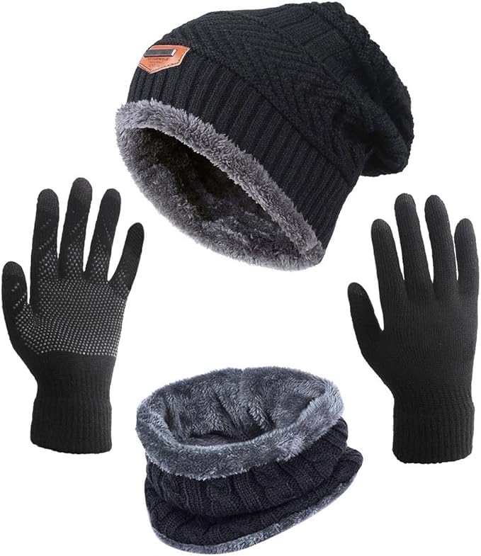 Dark Atom Stylish Woolen Winter Cap With Neck Warmer Set Boldfit Winter Cap Set