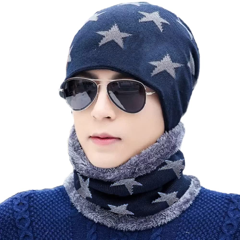 Diversify Winter Knit Beanie Cap Hat Neck Warmer Scarf Set Boldfit Winter Cap Set