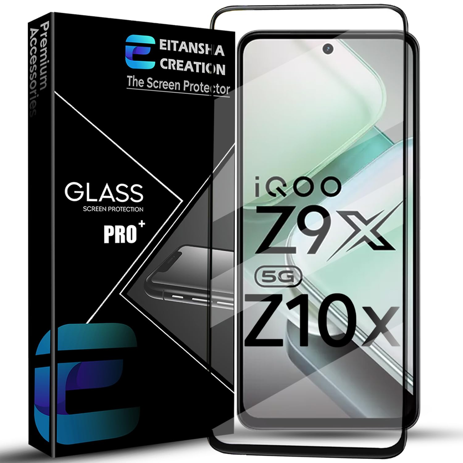 EITANSHA CREATION Edge To Edge Screen Protector Tempered Glass For iQOO Z10x 5G