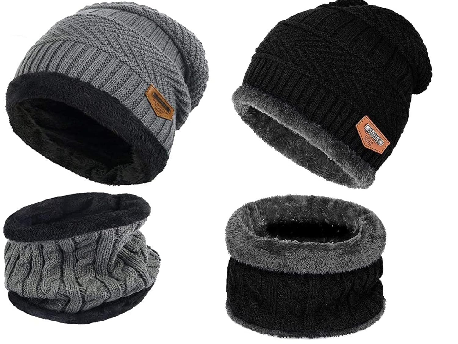 EMPOISON Woolen Beanie/Skull Cap & Neck Warmer (Muffler) Combo For Boldfit Winter Cap Set