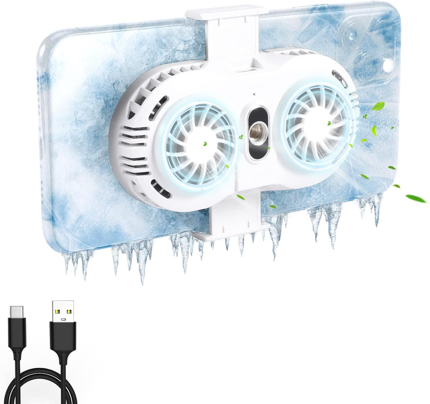 Earwig Gaming Phone Cooler, 3 Gear Adjustable With RGB LightPhones High Ambient Cooling)