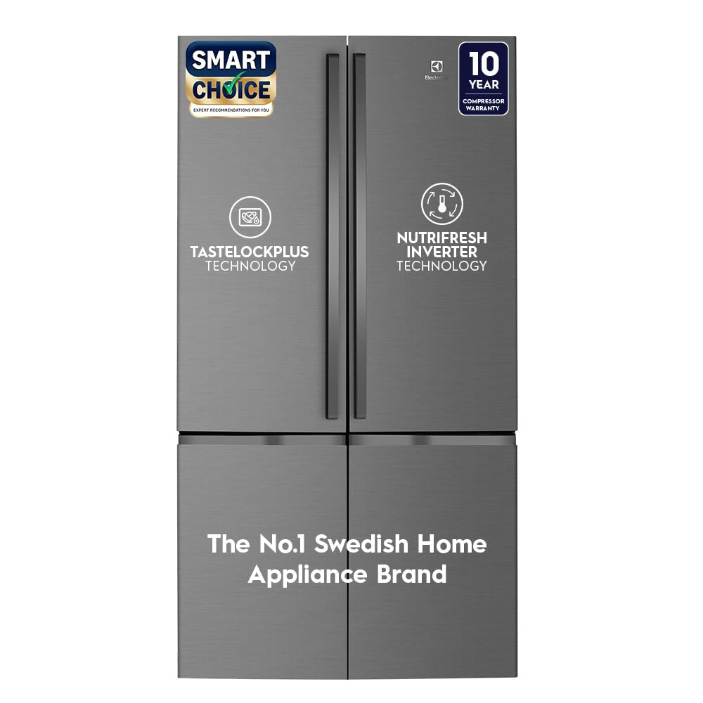 Electrolux 600L SmartChoice Frost Free Inverter French Door Refrigerator, TasteLockPlus LG 630 L Frost-Free Inverter Wi-Fi InstaView Side-by-Side Refrigerator (Matte Black