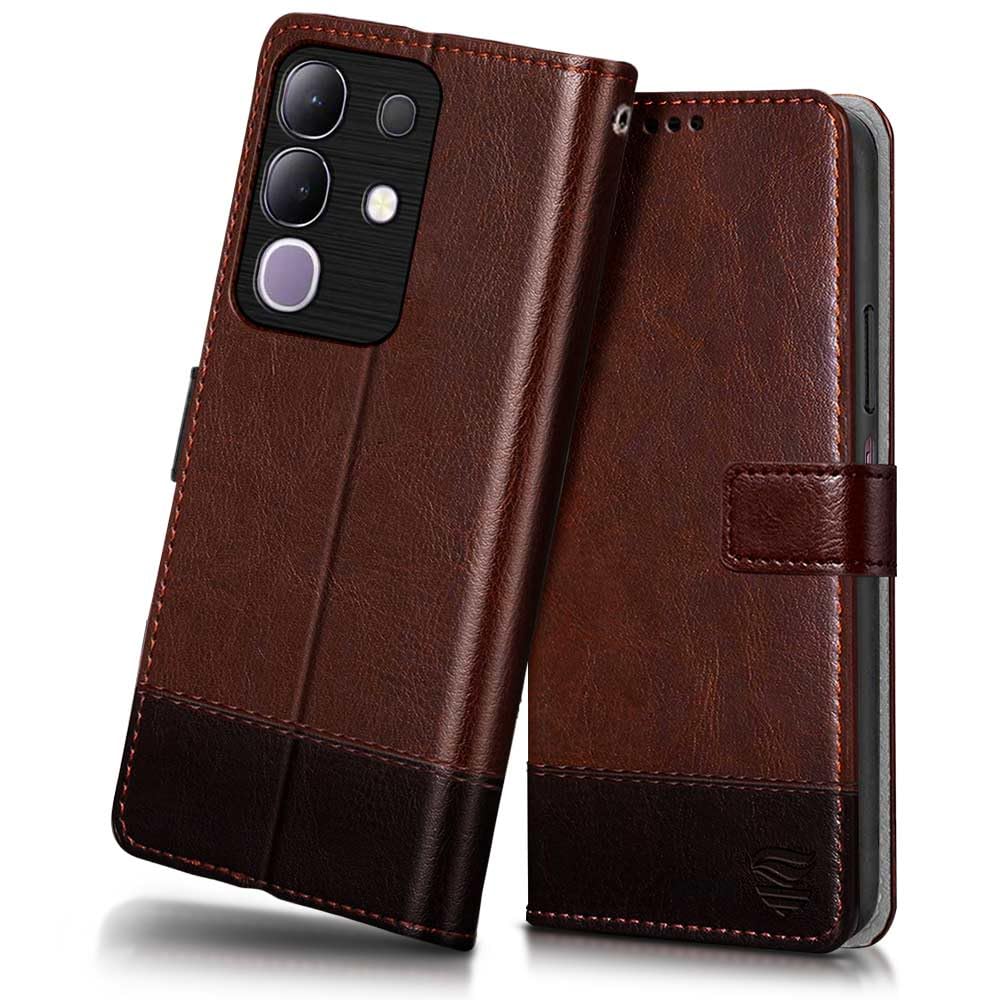 FLIPPED Vegan Leather Flip Case Back Cover for Vivo T4X iQOO Z10x 5G