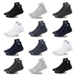 SJeware 12 Pairs Solid Cotton Ankle Length Socks