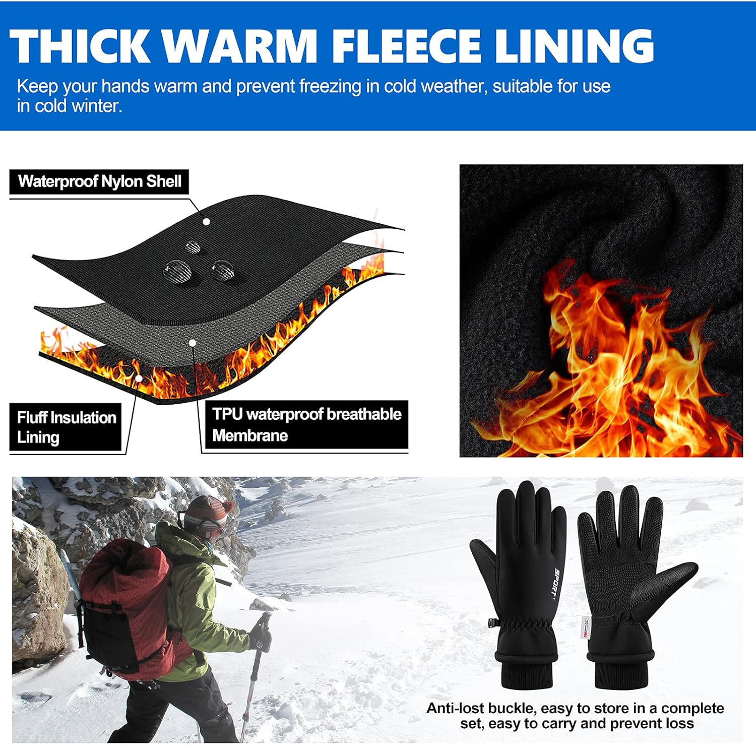 Gustave® GUESTAVE Gloves for Men Winter Wear Women Winter Gloves Boldfit Winter Gloves Touch-Screen Friendly