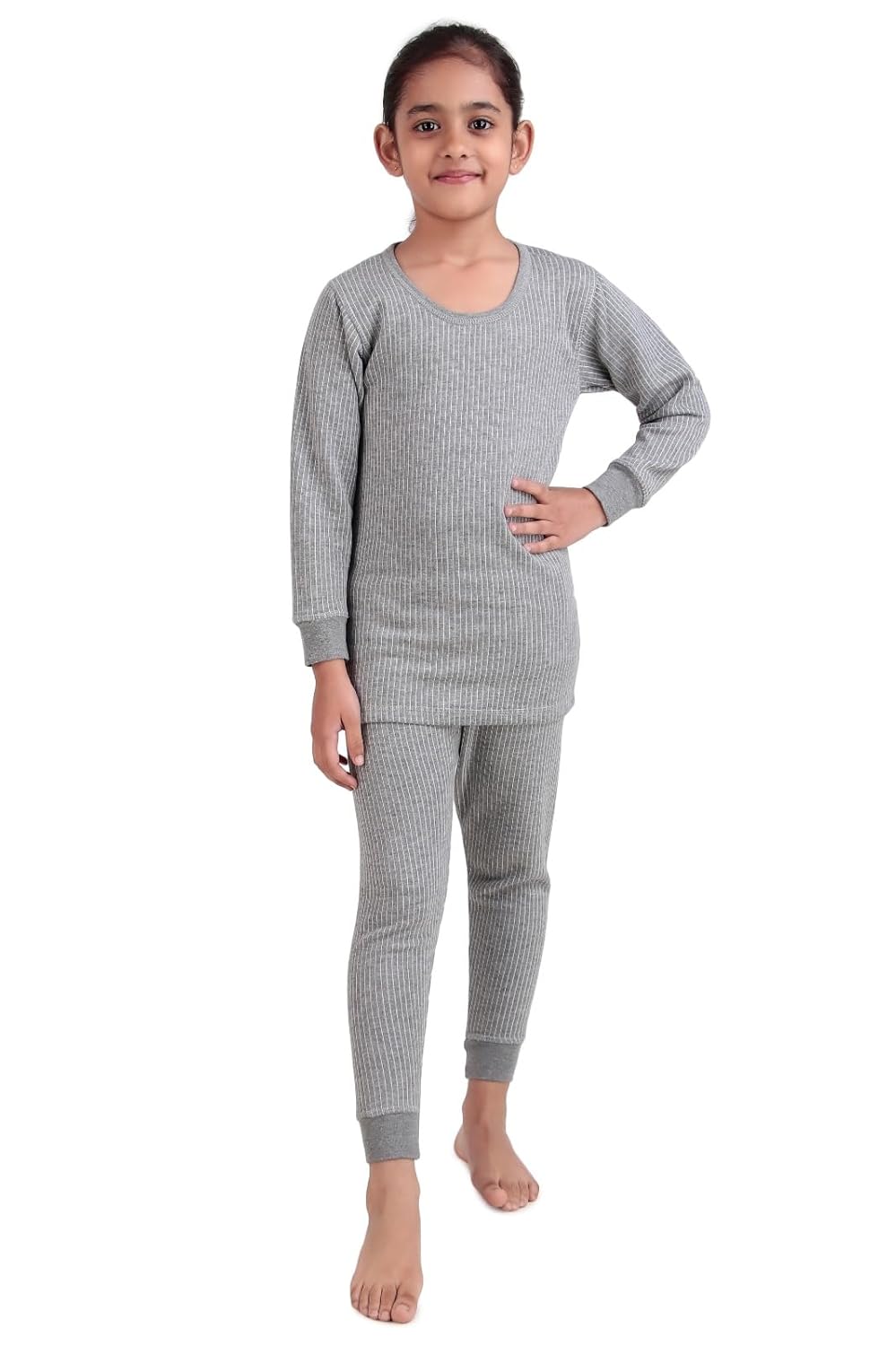 HAP Girls Thermal Full Sleeves Set :Top & Pajama Set Lux Cottswool Men’s Cotton Thermal Set