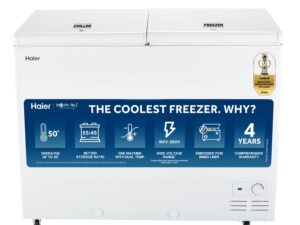 Haier 325 L 2 Star Convertible Triple Inverter Frost-Free Double Door (Black Glass