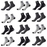 SJeware 12 Pairs Solid Cotton Ankle Length Socks