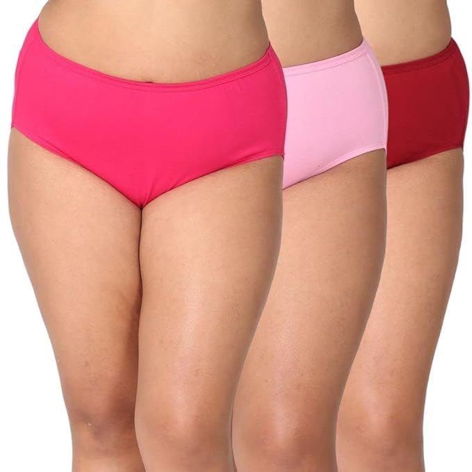 Jumbo Size Panty for Women Pack of 3 Multicolor Jockey Women Cotton Hipster Brief (Pack of 3)