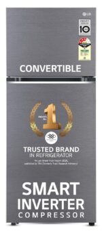 Haier 325 L 2 Star Convertible Triple Inverter Frost-Free Double Door (Black Glass