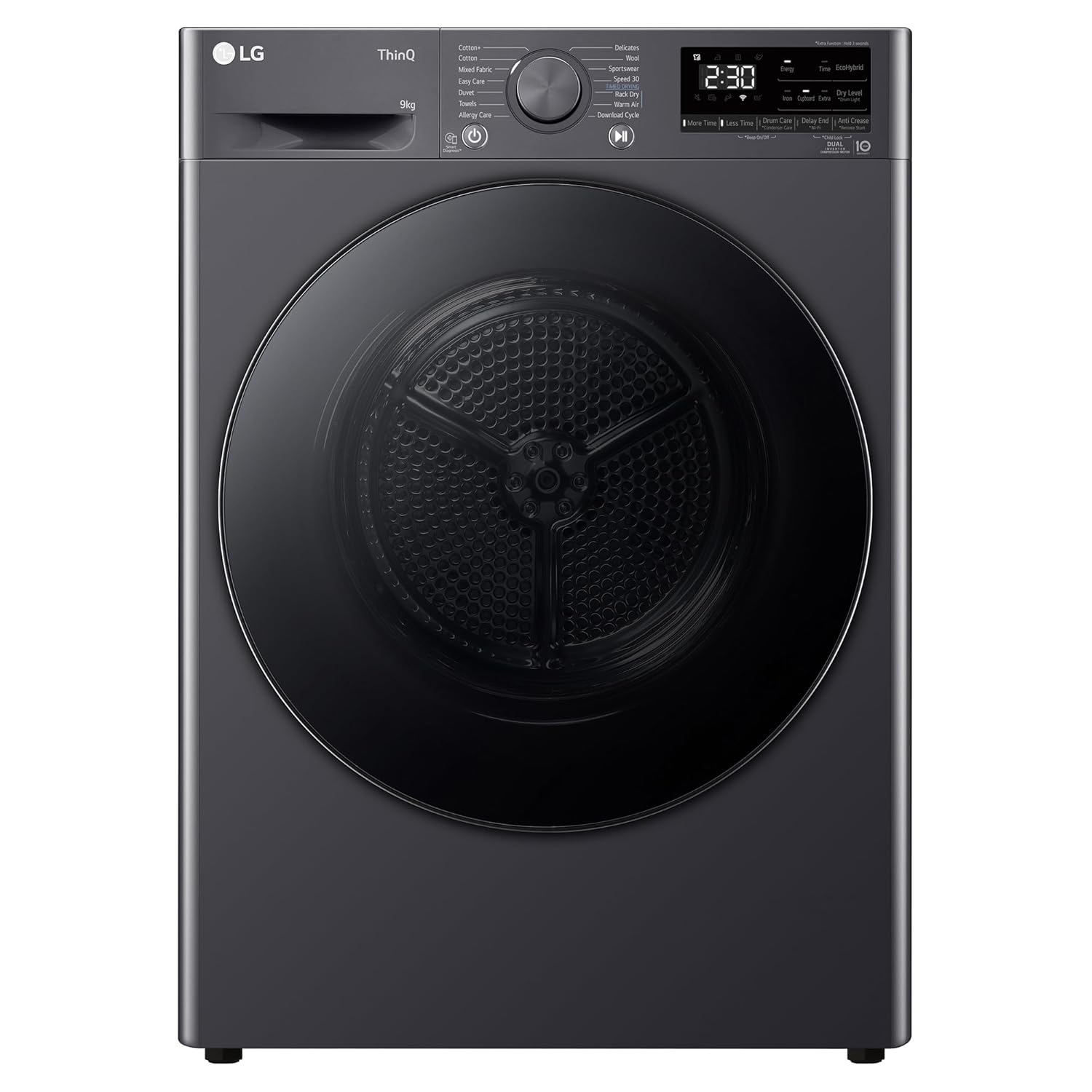 LG 9 Kg, Wi-Fi, Dual Inverter Heat Pump, Eco-Hybrid Technology LG 9 Kg 5 Star AI Direct Drive Steam Wi-Fi Front Load Washing Machine