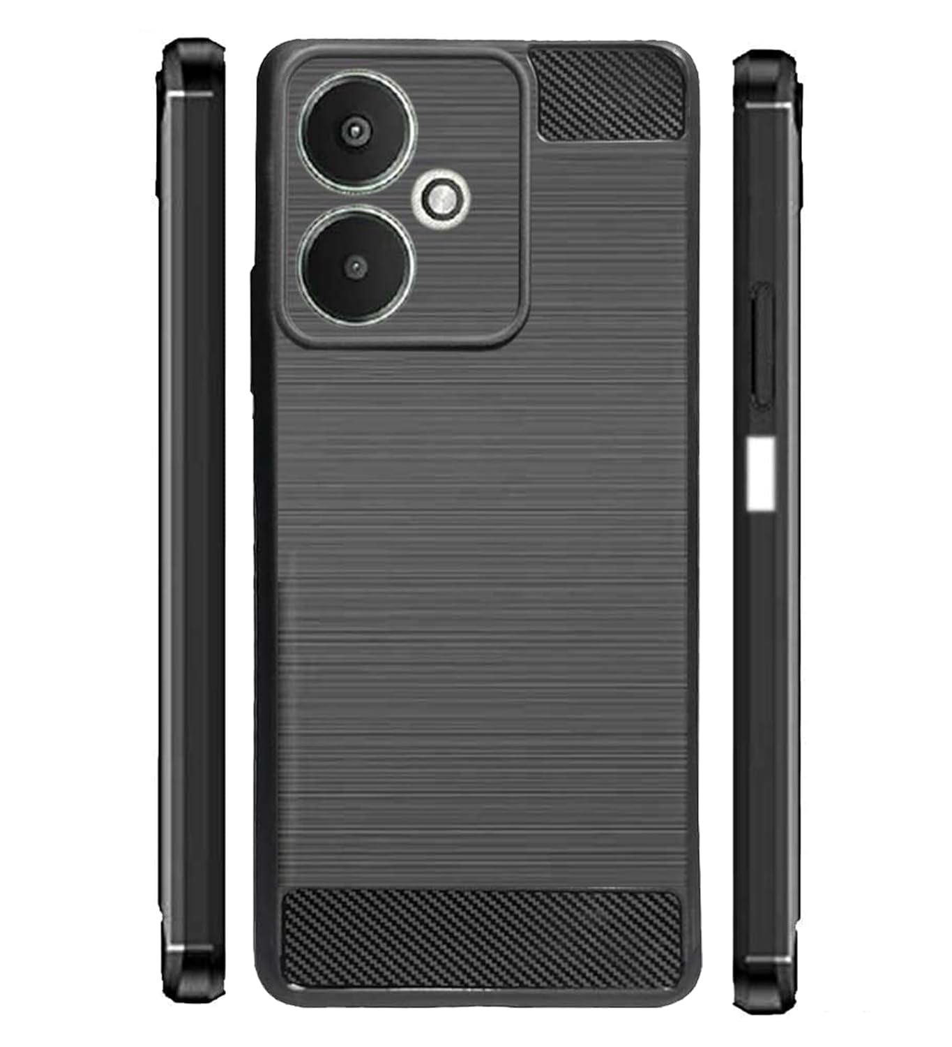 MobiSpif Camera Protection Black Silicone Mobile Back Cover for Redmi Redmi 13C 5G