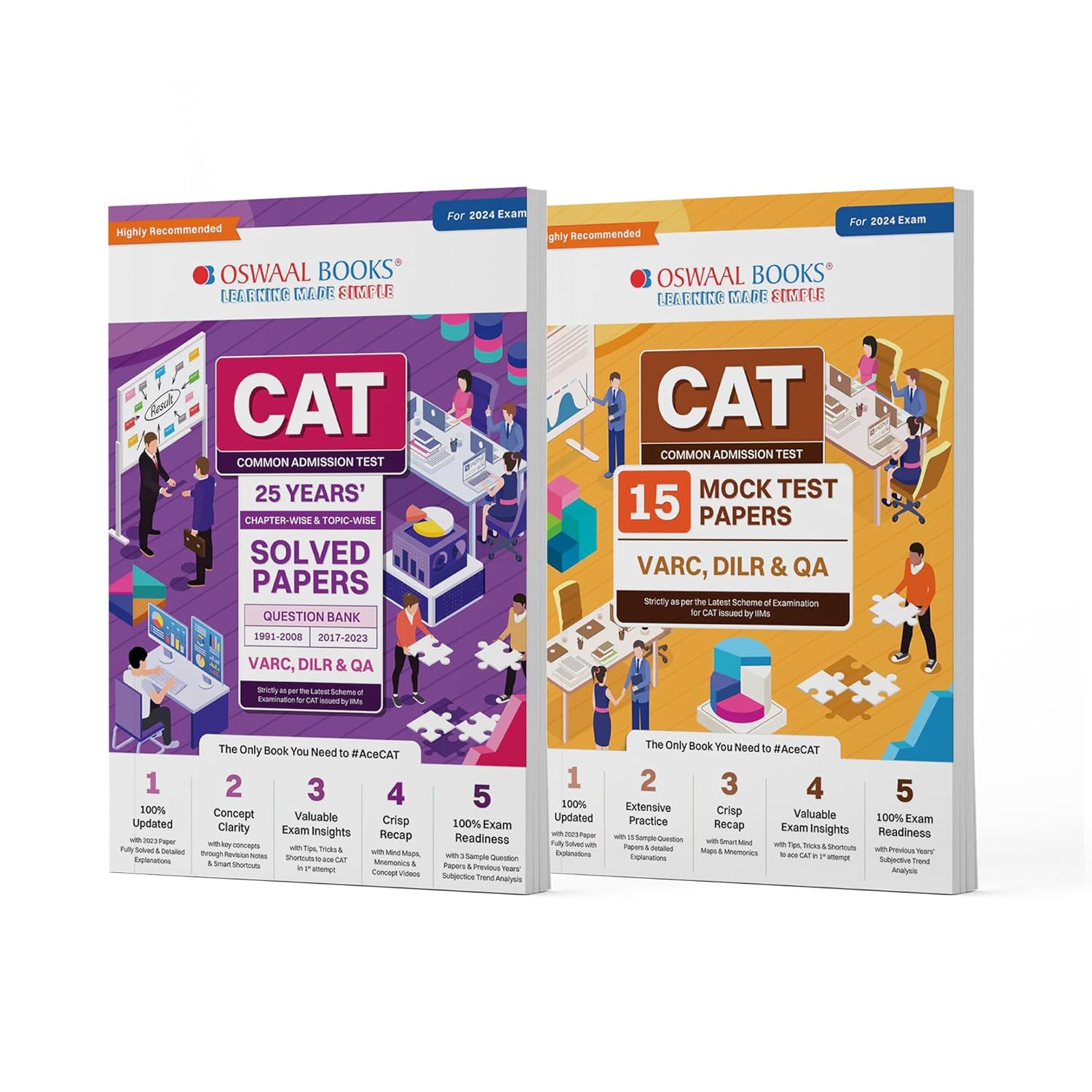 Oswaal CAT 25 Years' Solved Papers + 15 Mock Test 2024)