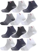 SJeware 12 Pairs Solid Cotton Ankle Length Socks