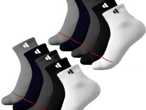 SJeware 12 Pairs Solid Cotton Ankle Length Socks