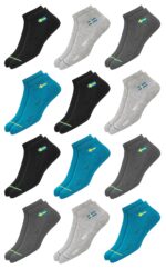 SJeware 12 Pairs Solid Cotton Ankle Length Socks