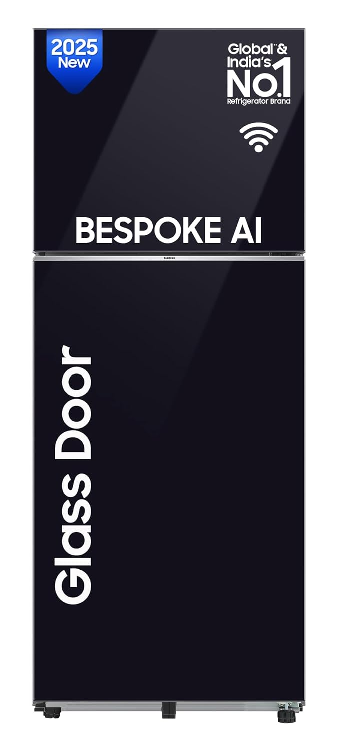 Samsung 419 L, 2 Star, Digital Inverter, Frost Free Double Samsung 465 L 2 Star Frost-Free Double Door Smart Wi-Fi Refrigerator (Black Matt)