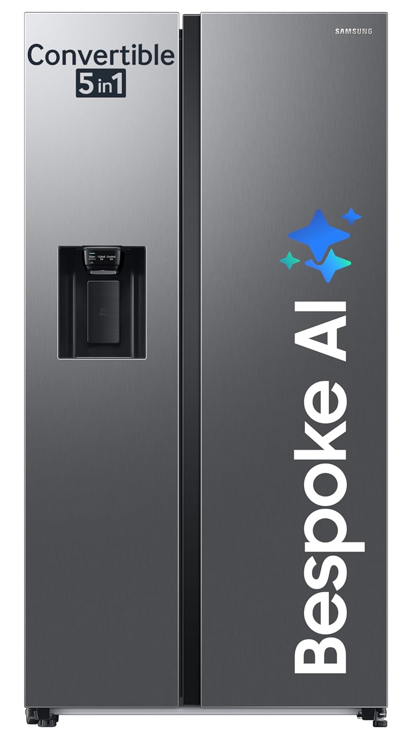 Samsung 633 L, 3 Star, Frost Free, Double Door, Convertible Samsung 465 L 2 Star Frost-Free Double Door Smart Wi-Fi Refrigerator (Black Matt)