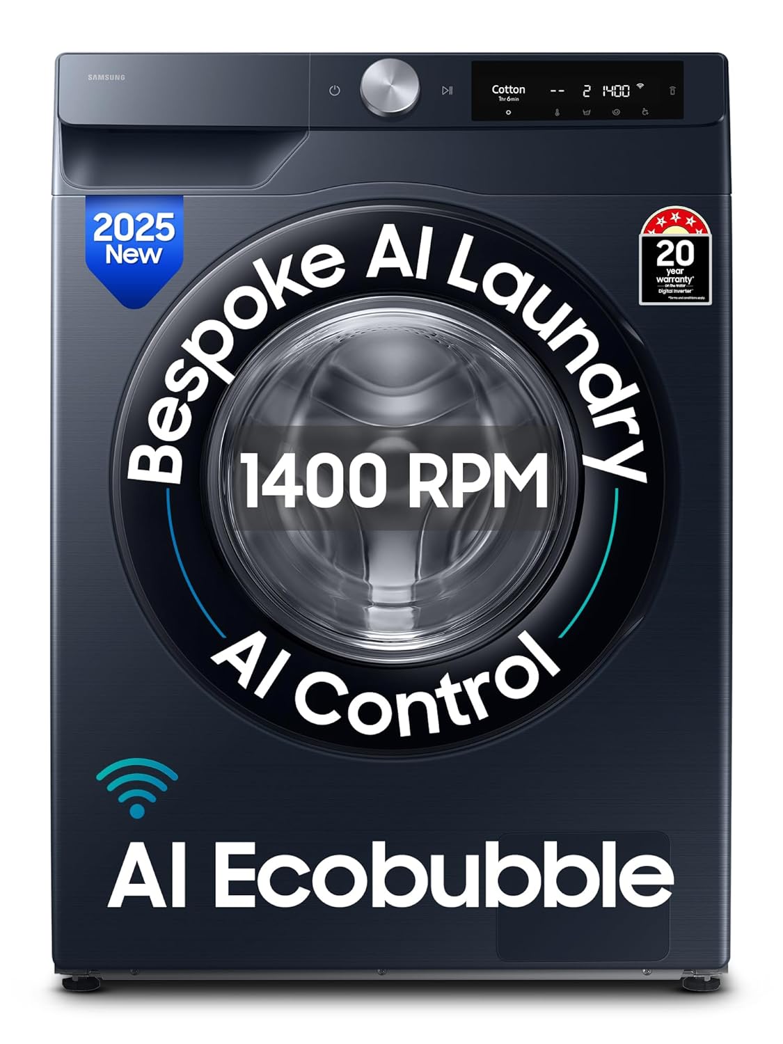 Samsung 9 kg, 5 Star, AI Control, AI Ecobubble, Super LG 7 Kg 5 Star Direct Drive Steam Wash 6 Motion DD Wi-Fi Front Load Washing Machine