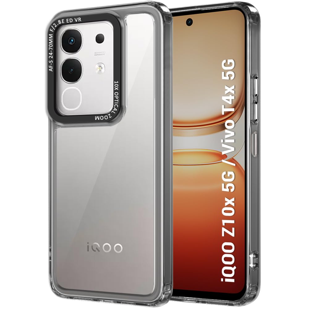TheGiftKart Polycarbonate,Thermoplastic Polyurethane Hybrid Shockproof Back Cover Case For iQOO iQOO Z10x 5G