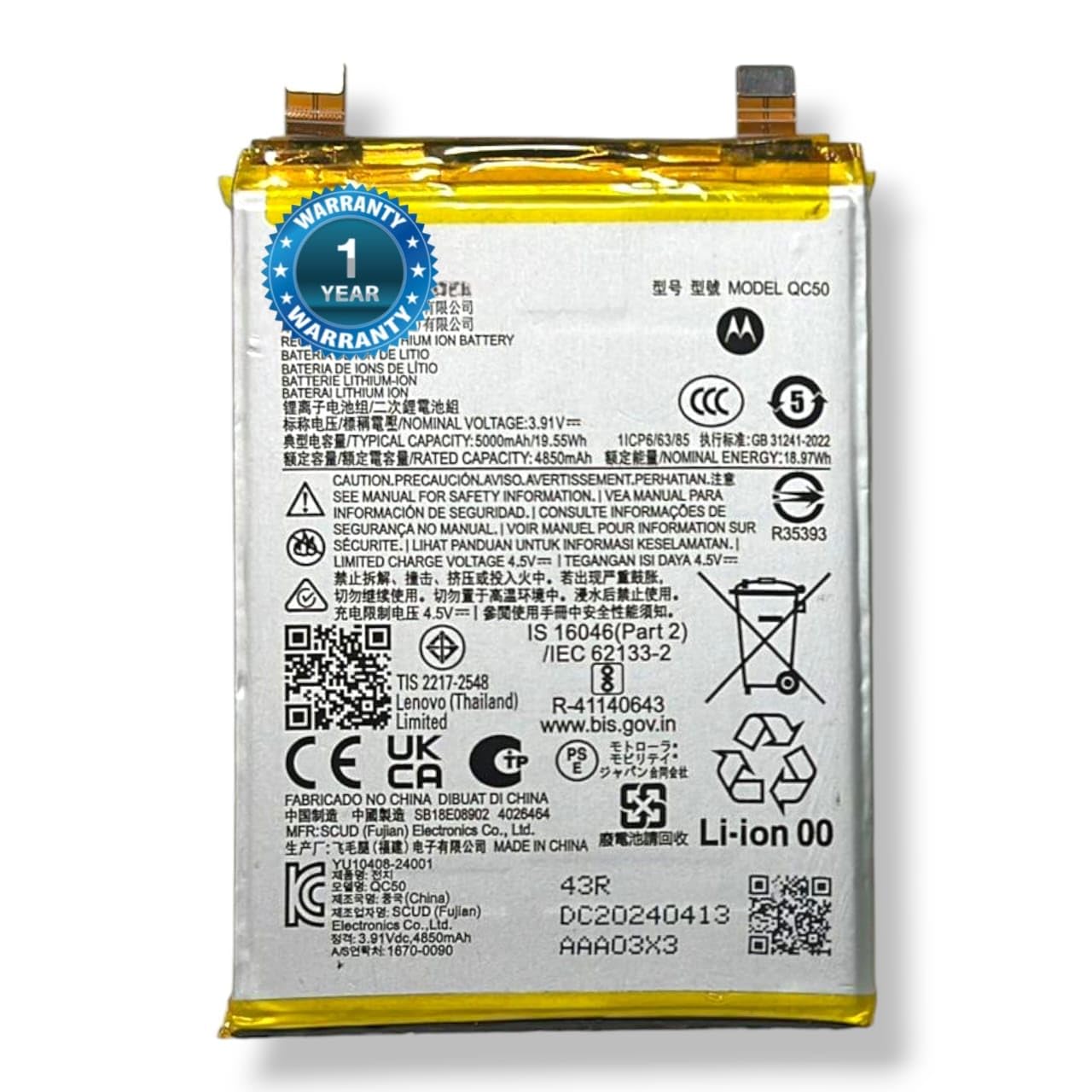 XILIOES ORIGINALS® QC50 Battery for Motorola Edge 50 Fusion I 2024)