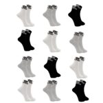 SJeware 12 Pairs Solid Cotton Ankle Length Socks