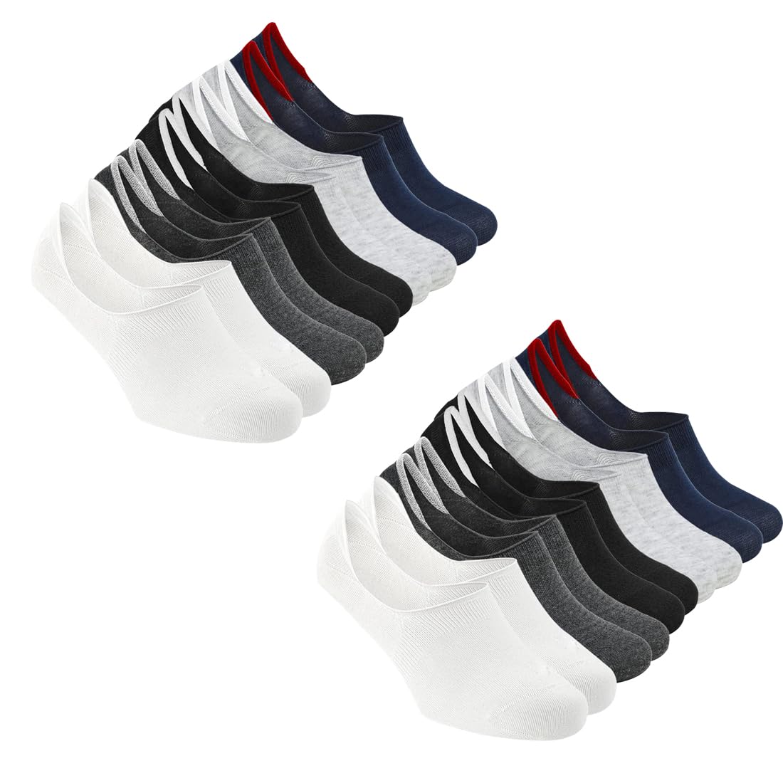 XJARVIS® No Show Loafer Socks for Men Combo, Made with SJeware 12 Pairs Solid Cotton Ankle Length Socks